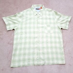 NYNE New You New Energy Button-up Shirt Men's Linen/cotton Blend Size XL